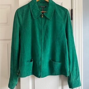 Lauren Ralph Lauren Green Genuine Suede Jacket for Women
